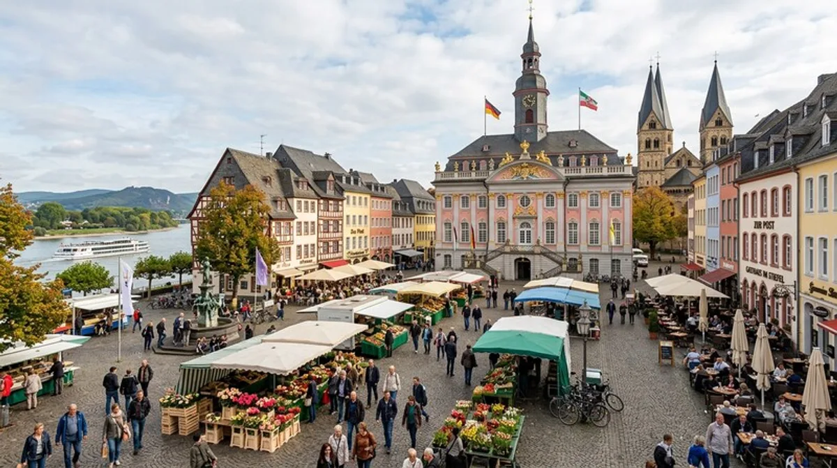 Blick auf die Stadt Bonn am Rhein